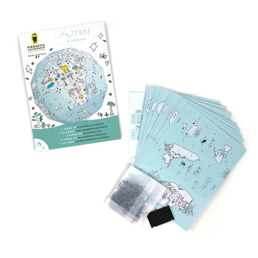 Kit créatif - Ma terre à colorier - Pirouette Cacahouète