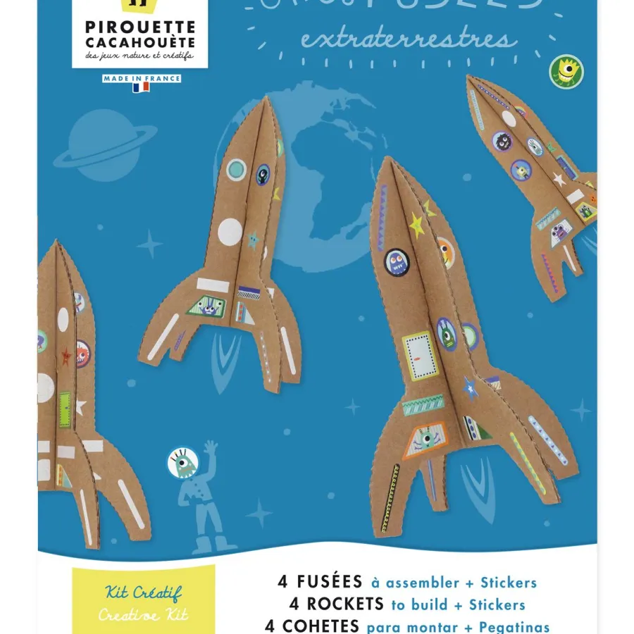 Kit créatif - Fusées en carton - Pirouette Cacahouète