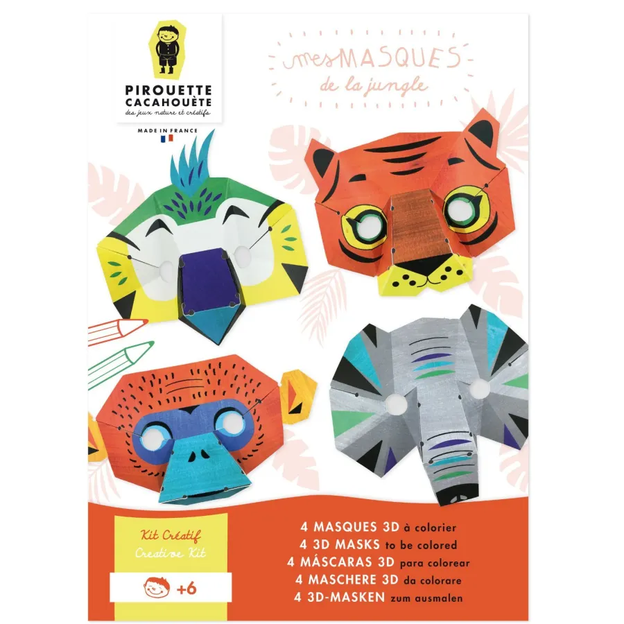 Kit créatif masques de la Jungle - Pirouette Cacahouète