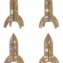 Kit créatif - Fusées en carton - Pirouette Cacahouète