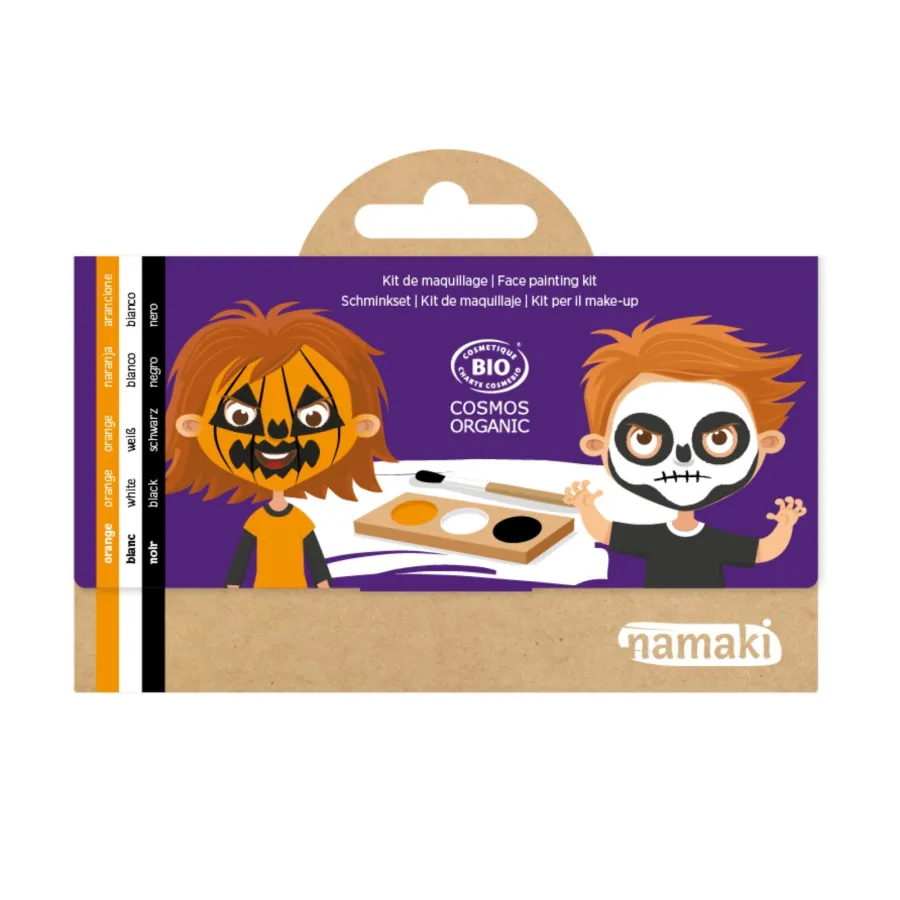 Kit de maquillage 3 fards Citrouille & Squelette - Namaki