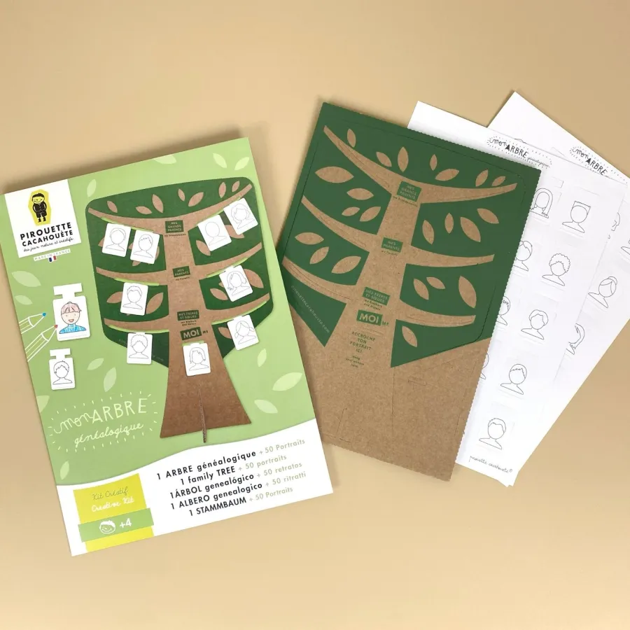 Kit créatif - 1 Arbre généalogique à construire - Pirouette Cacahouète