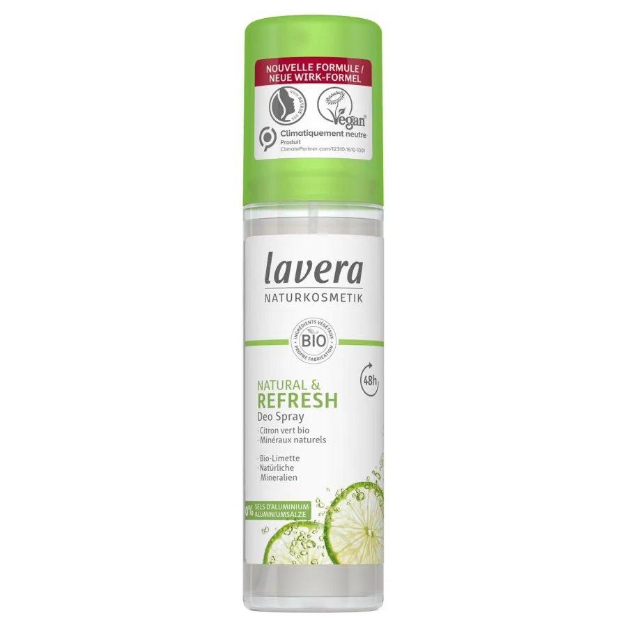 Déodorant spray Natural Refresh au Citron Vert bio et Minéraux Naturels Lavera