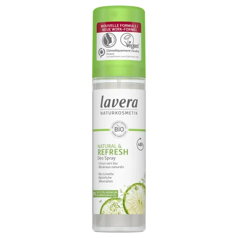 Déodorant spray Natural Refresh au Citron Vert bio et Minéraux Naturels Lavera