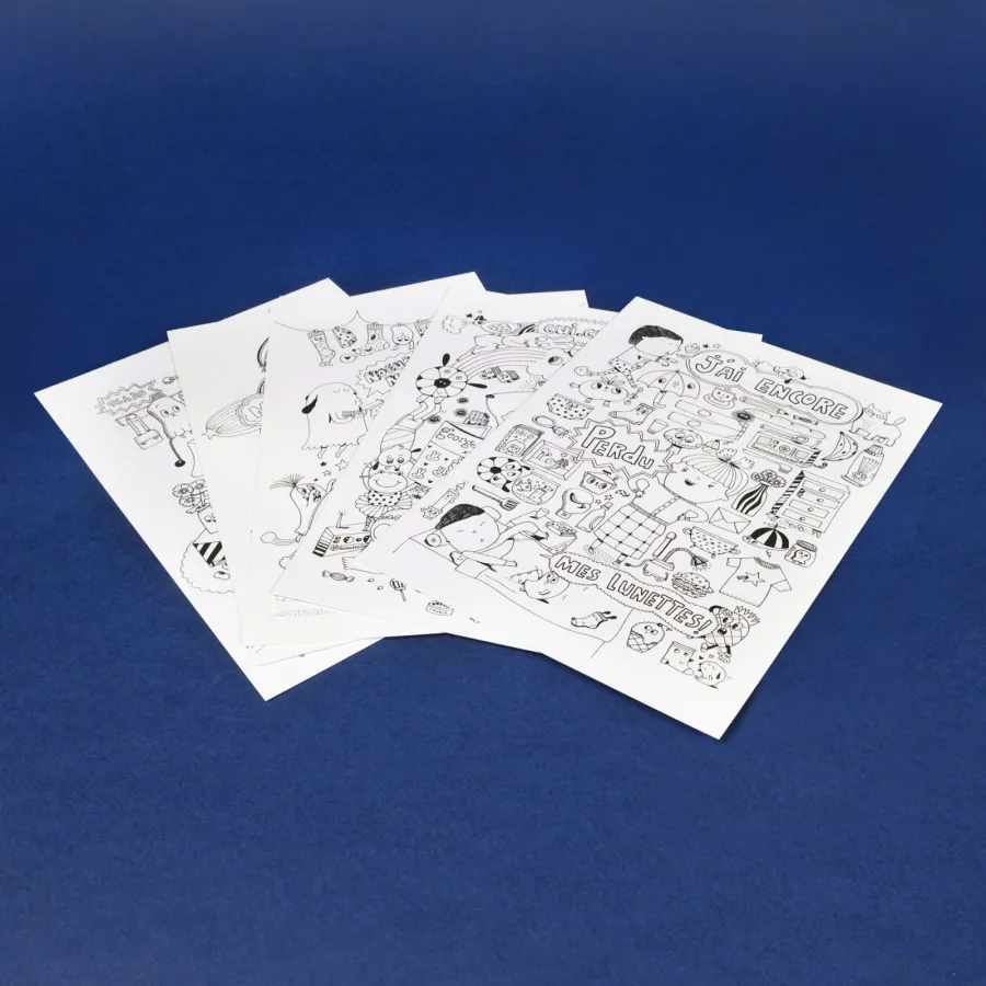 5 cartes postales géantes à colorier - Maison Georges