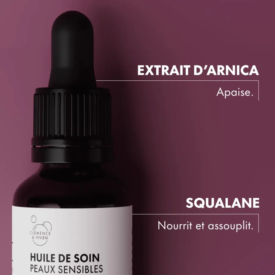 Huile de soin peaux sensibles - Clémence et Vivien