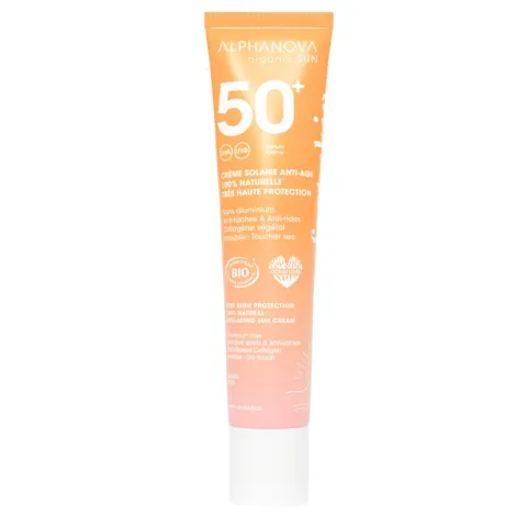 Crème solaire anti-âge SPF 50+ 100% naturelle – Invisible et toucher sec - Alphanova