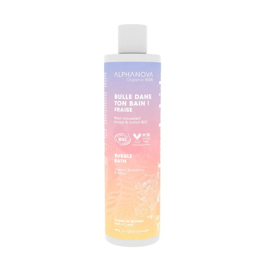 Bain moussant bio bulle dans ton bain fraise - Alphanova