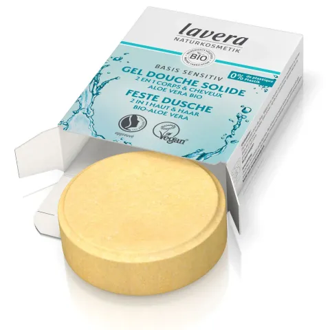 Gel douche solide 2 en 1 Basis Sensitiv - Lavera