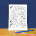 5 cartes postales géantes à colorier - Maison Georges