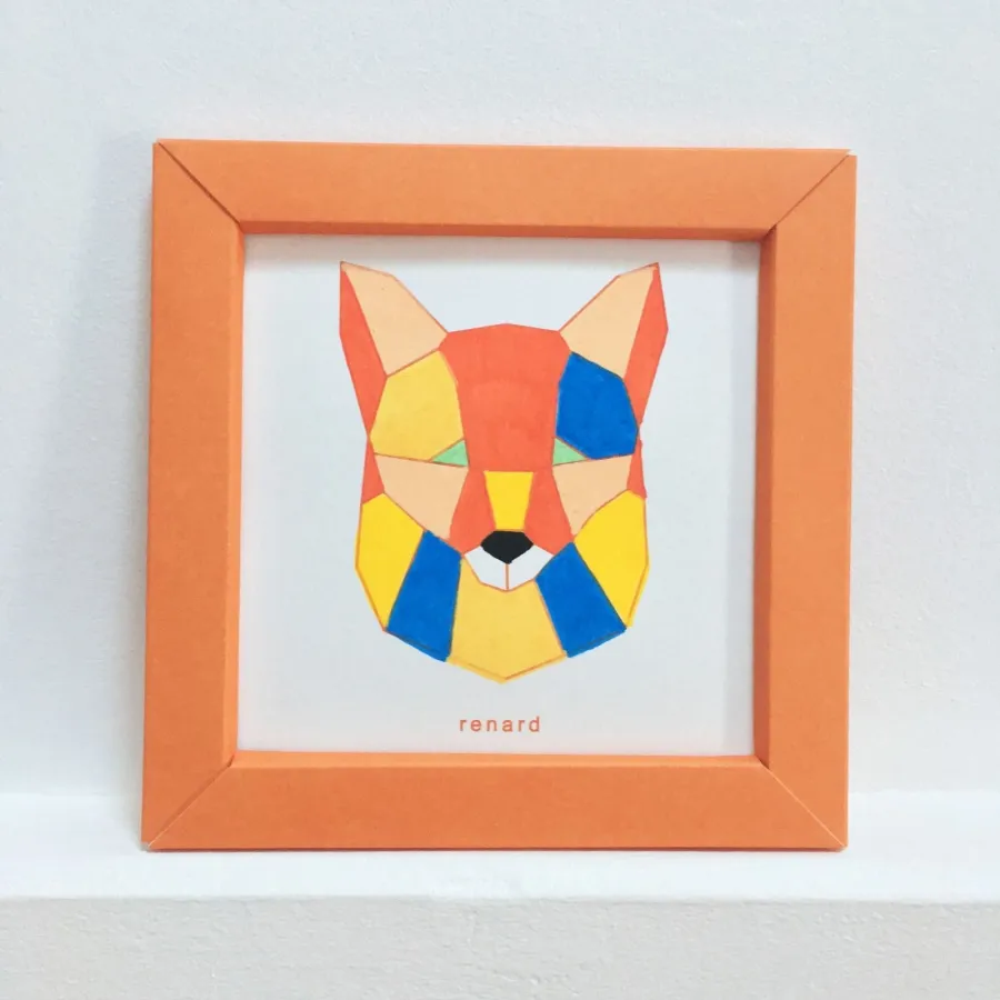 Kit créatif - 4 Cadres animaux origami - Pirouette Cacahouète