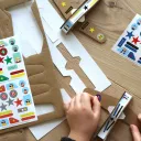 Kit créatif - 6 Avions à construire avec Stickers - Pirouette Cacahouète