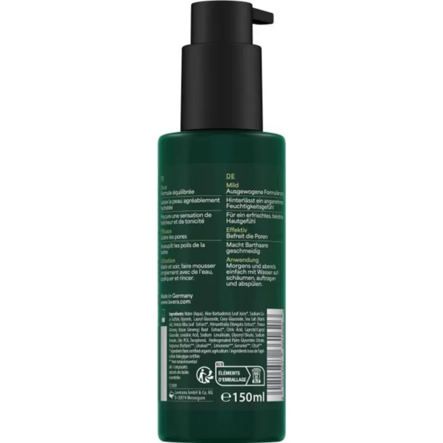 Men Sensitive gel nettoyant visage 2en1 -150ml - Lavera