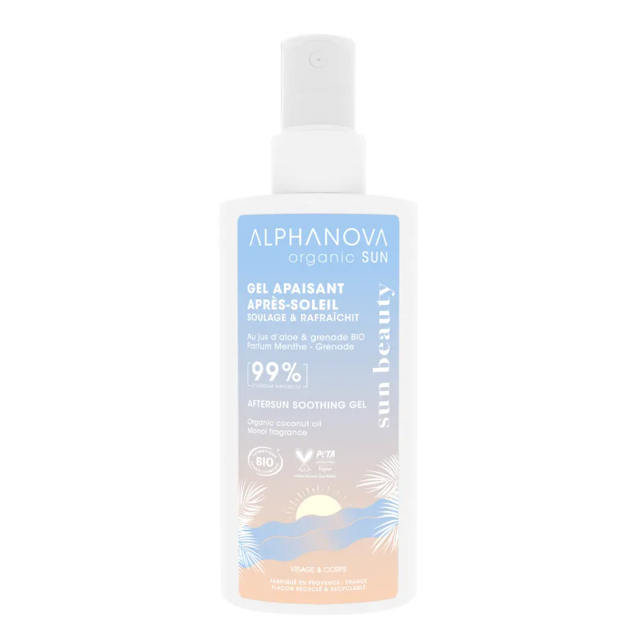 Gel apaisant rafraîchissant après-soleil à l'aloe vera bio - Alphanova Organic Sun