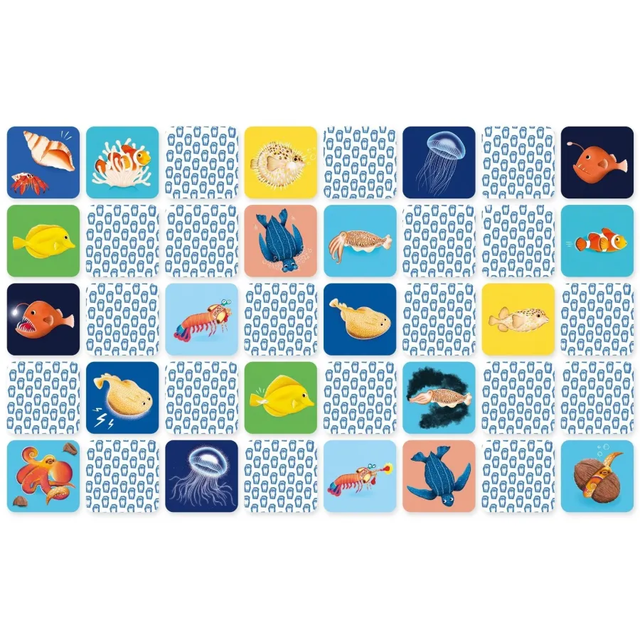 Mémory pour enfants - L'Animal marin et son Super-Pouvoir - Pirouette Cacahouète
