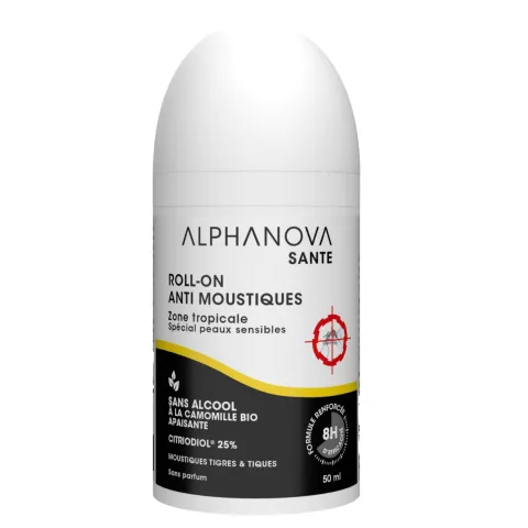 Roll-on anti-moustique zone tropicale – 8H d'efficacité - Alphanova Santé