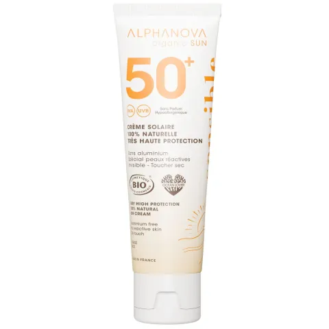 Crème solaire solaire sensible spf50+ visage - Alphanova Organic Sun