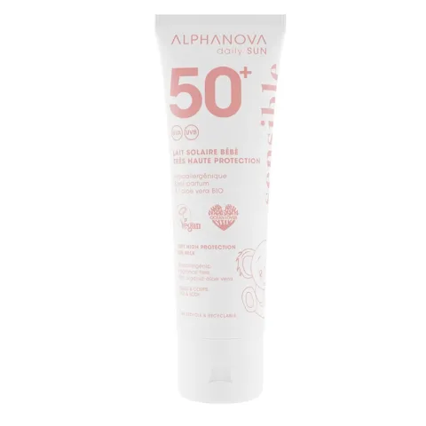 Lait solaire bébé très haute protection SPF50+ - Alphanova Daily Sun