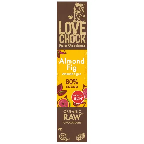 Barre de chocolat cru - Amande & figue - Lovechock