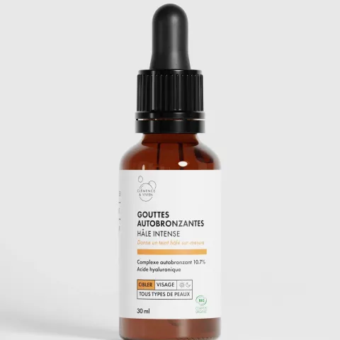 Gouttes autobronzantes visage - hâle intense - Clémence et Vivien