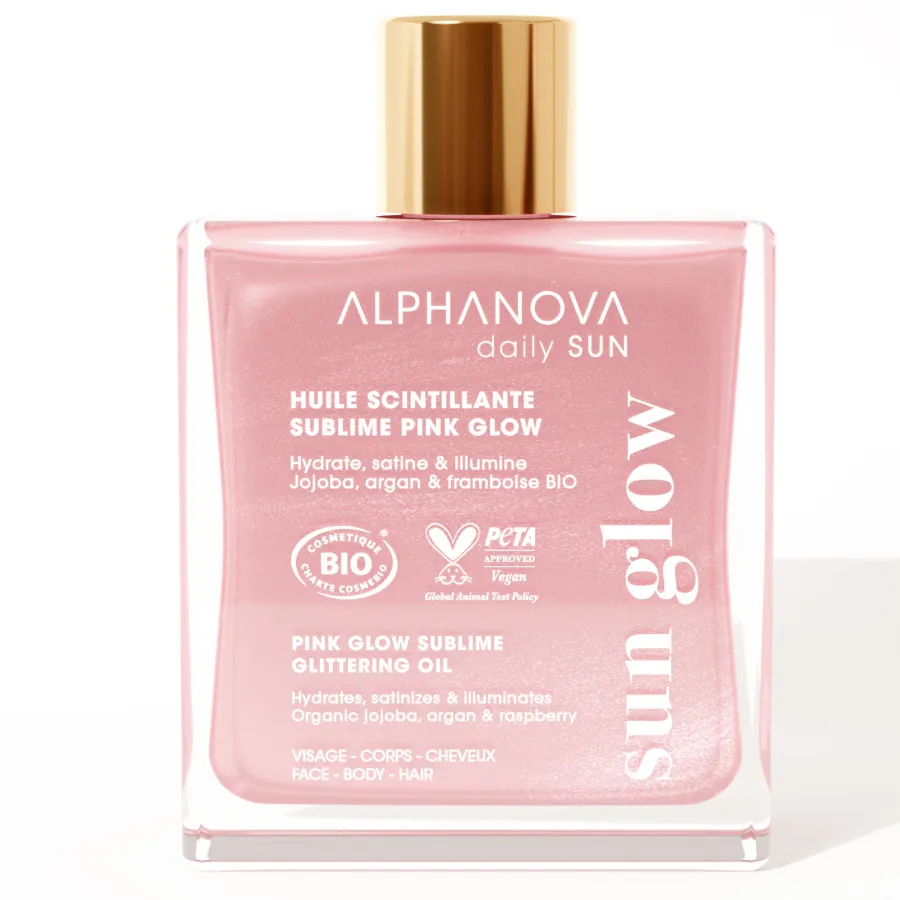 Huile scintillante sublime pink glow - Alphanova Daily Sun