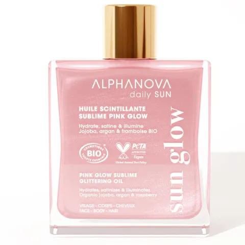 Huile scintillante sublime pink glow - Alphanova Daily Sun