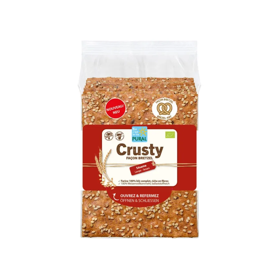 Pain croustillant au blé complet et sésame façon Bretzel - Pural
