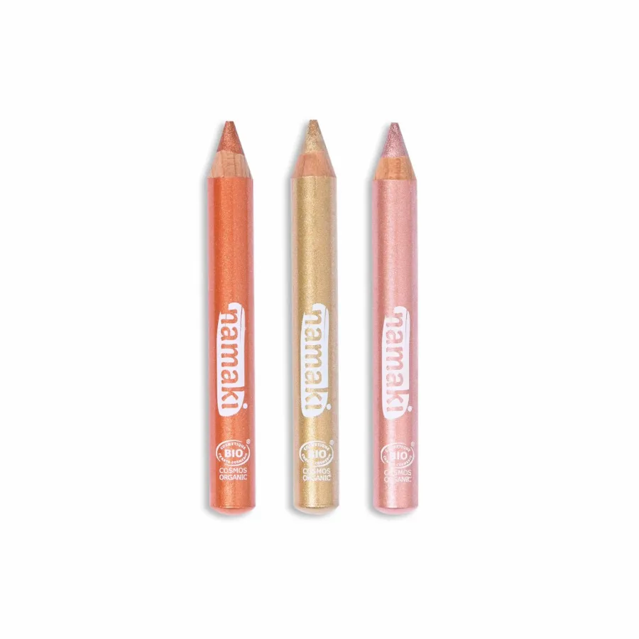 Kit de 3 crayons de maquillage pailletés - Rayon de soleil - Namaki