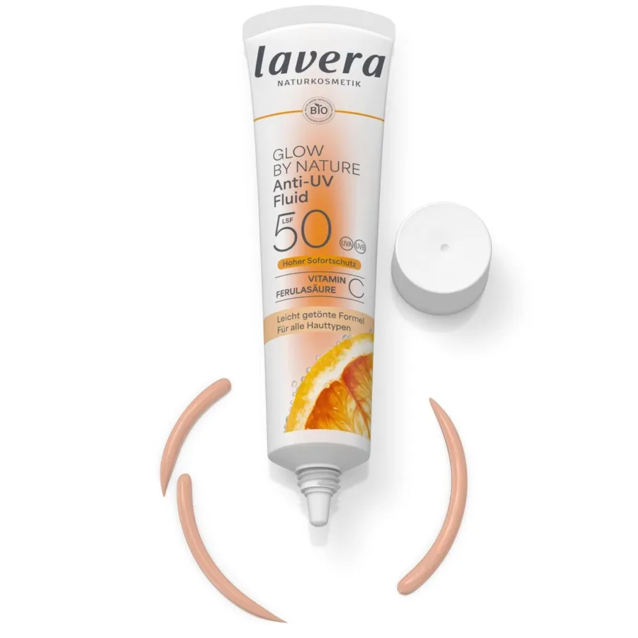 Fluide solaire anti-uv spf 50 Glow by Nature - Lavera