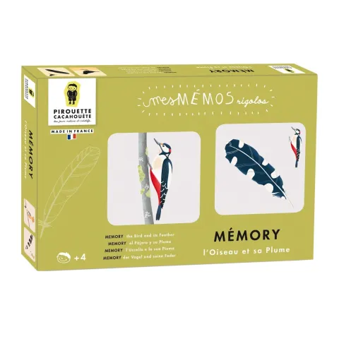 Jeu - Mémory pour enfants - L'Oiseau et sa Plume - Pirouette Cacahouète