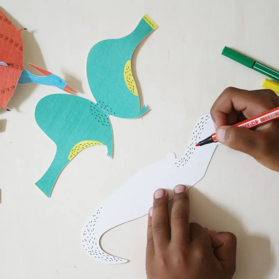 Kit créatif - 6 Dinosaures à colorier - Pirouette Cacahouète