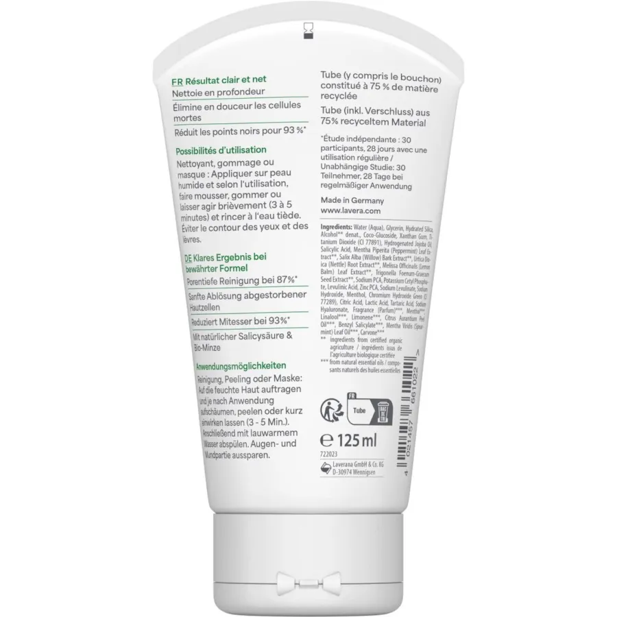 Pure beauty 3en1 nettoyant gommage masque - Lavera