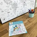 Poster géant à colorier Mappemonde - Pirouette Cacahouète