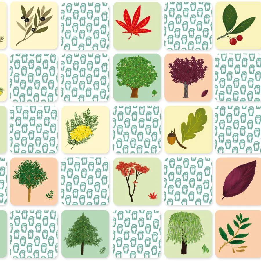 Jeu - Mémory pour enfants - l'Arbre et sa Feuille - Pirouette Cacahouète