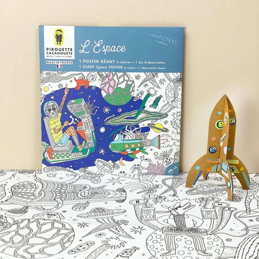Poster géant à colorier - L'Espace - Pirouette Cacahouète