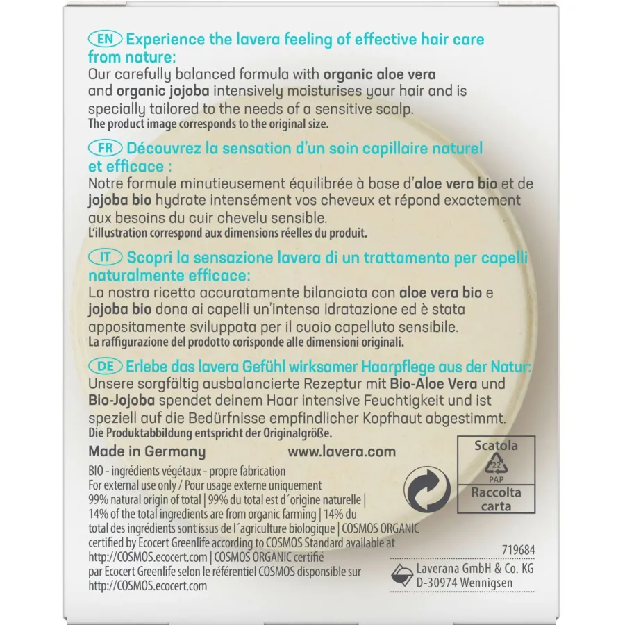 Shampooing solide Hydratation & Soin Basis Sensitiv - Lavera
