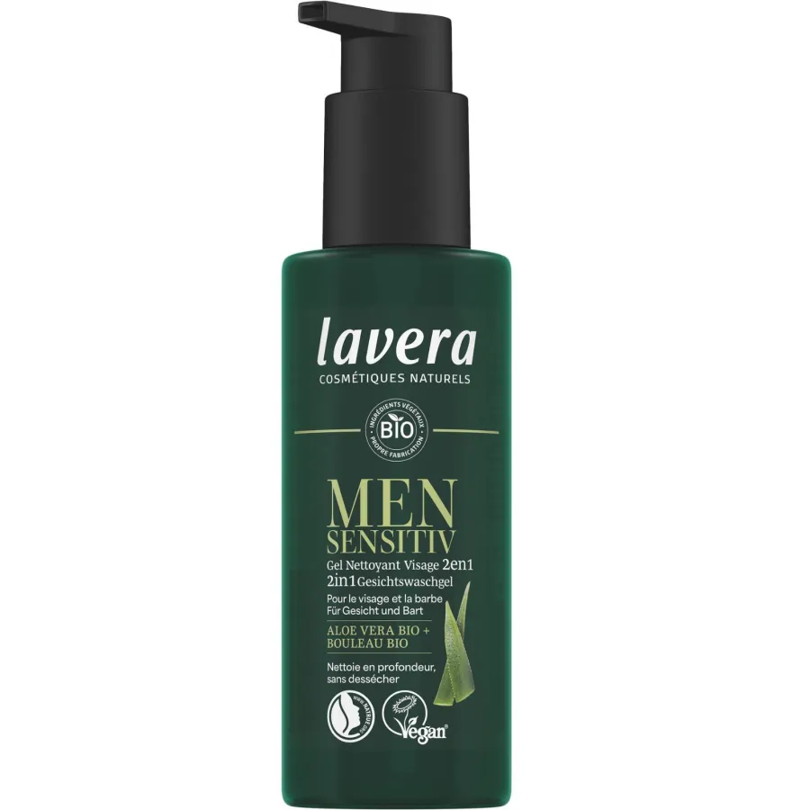 Men Sensitive gel nettoyant visage 2en1 -150ml - Lavera