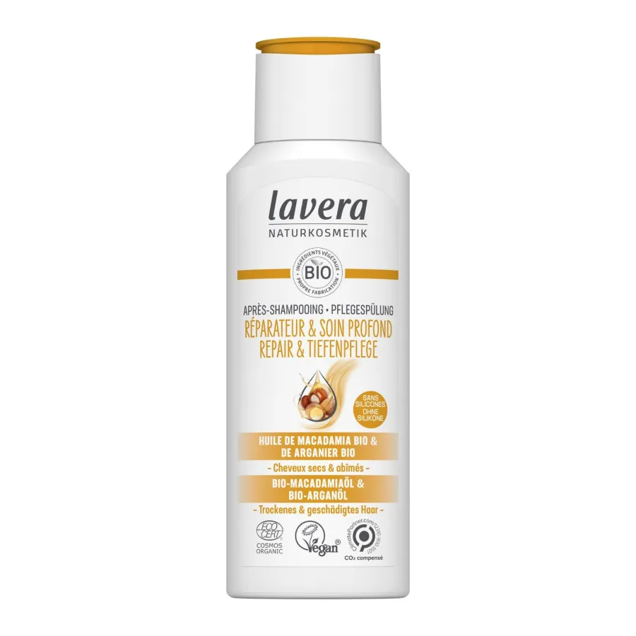 Après-shampoing réparateur à l'huile de Macadamia et d'Argan bio - Lavera