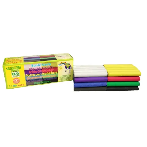 Pâtes à modeler naturelles 8 couleurs - Okonorm