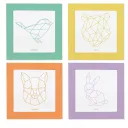 Kit créatif - 4 Cadres animaux origami - Pirouette Cacahouète