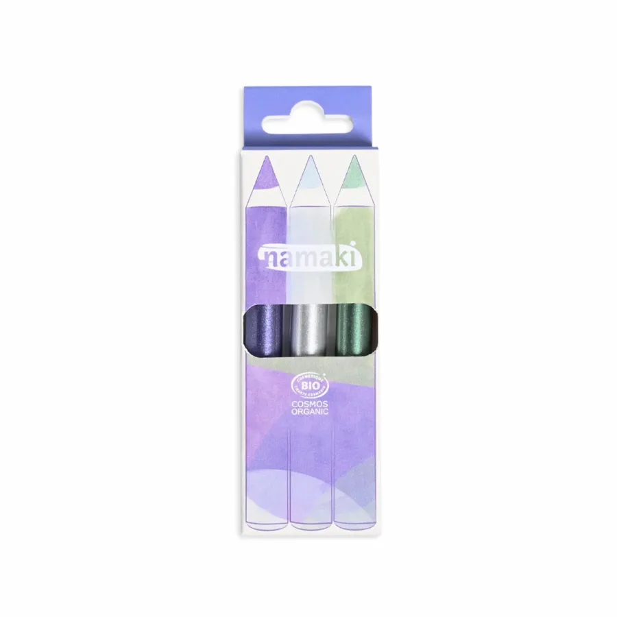 Kit de 3 crayons de maquillage pailletés - Clair de Lune - Namaki
