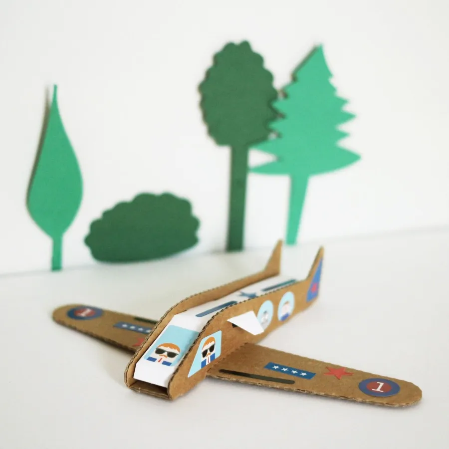 Kit créatif - 6 Avions à construire avec Stickers - Pirouette Cacahouète