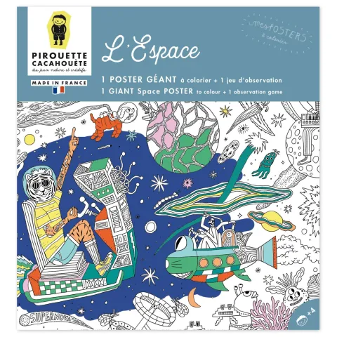 Poster géant à colorier - L'Espace - Pirouette Cacahouète