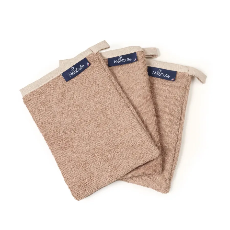 Lot de 3 gants de toilette - Néobulle