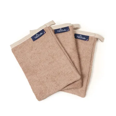Lot de 3 gants de toilette - Néobulle